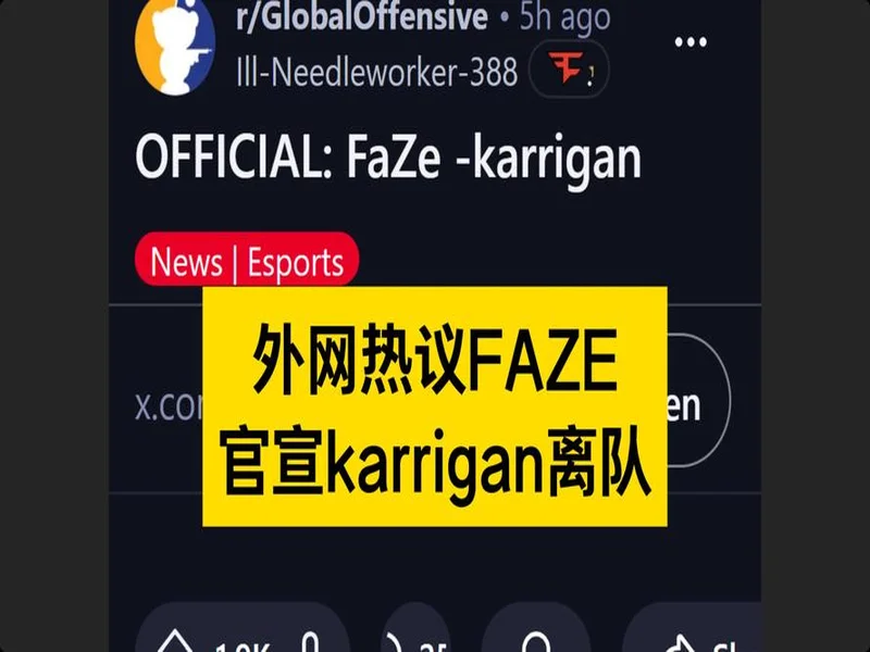 官宣：FaZe确认karrigan离队